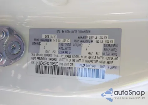 2016 Mazda Mx-5 Miata Club z USA, uszkodzony, nr VIN JM1NDAC79G0106823